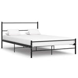 Bed Frame with Headboard without Mattress Black 140x200 cm Metal 286497