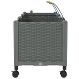 Garden Planter with Irrigation&Wheels 3 pcs Light Grey PP 3423084