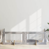 Foldable Dog Gate with Stands 4 pcs Grey Sonoma 401 cm 892118
