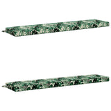 2-Piece Bench Cushions SOEST 2 pcs 100% Polyester Leaf Pattern 950055