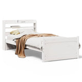 Bed Frame with Headboard without Mattress White 75x190 cm Small Single 3306747