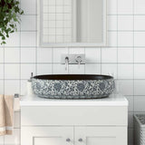 Countertop Basin Black and Blue Oval 59x40x14 cm Ceramic 155115