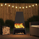 Fire Pit Black 60 x 35 x 100 cm Steel 858938