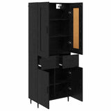 Highboard with Drawer 2 pcs Black Oak Engineered Wood 3416245