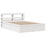 Bed Frame with Headboard White 150x200 cm King Size Solid Wood Pine 3306340
