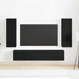 TV Cabinet Set Wall-mounted 4 pcs Black oak 160 x 30 x 30 cm 3393208