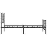 Metal Bed Frame without Mattress with Footboard Black 80x200cm 355570
