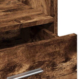 Lectern with Wheels & Drawer Smoked Oak 55x55x107 cm Engineered Wood 848028