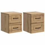 Wall-Mounted Bedside Cabinet 2 pcs Artisan Oak Engineered Wood 899334