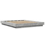 ZNTS Bed Frame with LED Lights without Mattress Concrete Grey 150x200cm 3281094