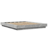 ZNTS Bed Frame with LED Lights without Mattress Concrete Grey 150x200cm 3281094