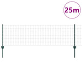 Fence with Posts Green 0.6 x 25 m Steel 3336015