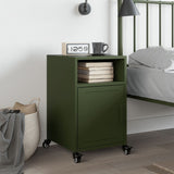 ZNTS Bedside Cabinet Olive Green 36x39x59 cm Steel 846724