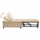 Sofa Bed Cream 194 x 67 x 82 cm Microfiber 42008611