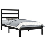 Bed Frame without Mattress Black 100x200 cm Solid Wood Pine 3104927