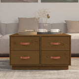 Coffee Table Honey Brown 80x80x45 cm Solid Wood Pine 821520
