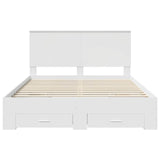 Bed Frame with Headboard White 150 x 200 cm Engineered Wood 3411289