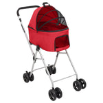 2-Layers Folding Dog Stroller Red 83x48x97 cm Oxford Fabric 172206