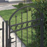 Fence Gate ASSEN 100 x 150 cm Powder-Coated Steel Grey Lockable 42008927