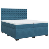 Box Spring Bed with Mattress Blue 200x200 cm Velvet 3291018