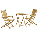 Bistro Set Natural Bamboo Bamboo 2-seater Foldable Bistro Set 3278535