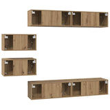 TV Cabinet Set Wall-mounted 6 pcs Artisan Oak Engineered Wood 3393161