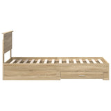 Bed Frame with Headboard Sonoma Oak 90 x 200 cm Engineered Wood 3410942