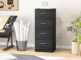 Four-Drawer Lockable Filing Cabinet - Black Wood Effect T3398P425000