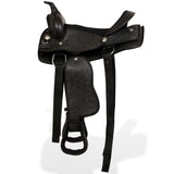 Western Saddle. Headstall&Breast Collar Real Leather 12" Black 91355