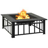 Fire Pit with Poker 79x79x46.5 cm XXL Steel 360061