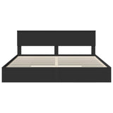Storage Bed with Headboard Black 200 x 200 cm Engineered Wood 3410764