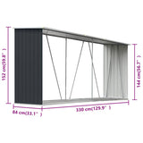 Garden Log Storage Shed Galvanised Steel 330x84x152 cm Anthracite 47085