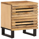 ZNTS Bedside Cabinet 40x34x46 cm Solid Wood Rough Mango 377426