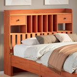 Headboard with Storage Wax Brown 135 cm Solid Wood Pine 855516