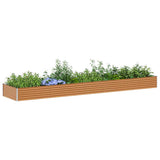 Garden Raised Bed 485 x 100 x 36 cm Galvanised Steel 42017362