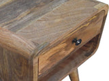 Solid Wood Mini Oak-ish Curve Lower Bedside, 1 Drawer and Open Slot B2743P402939