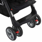 Tandem Stroller Pink and Black Steel 10157
