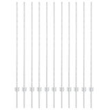 Embedded Fence Post 11 pcs Silver 180 cm Powder-Coated Steel 42006301