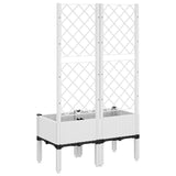 Garden Planter with Trellis White 80x40x142 cm PP 367924