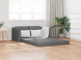 Folding Sofa Bed Dark Grey 112 x 60 x 55 cm Fabric 42030483