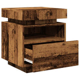 Bedside Cabinet with LED Lights Old Wood 40x39x48.5 cm 857658