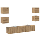 ZNTS TV Cabinet 6 pcs Brown 160 x 30 x 30 cm Engineered wood 3393419