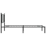 Metal Bed Frame without Mattress with Headboard Black 100x190cm 376318