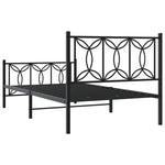 ZNTS Metal Bed Frame without Mattress with Footboard Black 100x190cm 376140