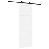 Sliding Door White and Black 73.5 x 211 cm Solid Pine Wood 3333329