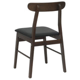 Dining Chair 2 pcs Dark Brown and Black Solid Rubber Wood 42020484