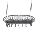 Two-Seater Boho Macrame Hammock Swing - Grey T3398P325159