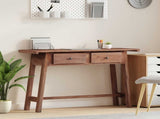 Desk with Drawer Brown 110 x 30 x 79 cm Solid Mahogany Wood 42012402