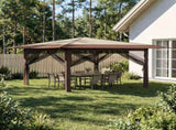 Gazebo with 4 Sidewalls 4 x 4 m Cream and Brown 42036820