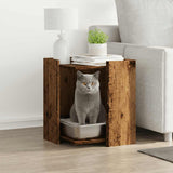 Cat Litter Box Enclosure Old Wood 42x42x51 cm Engineered Wood 857749